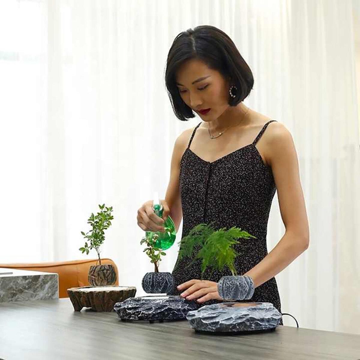 Горщик для рослин магнітний левітуючий HCNT Magnetic Levitating Pot M5B-PW ABS Brown (M005B-PW) - фото 3