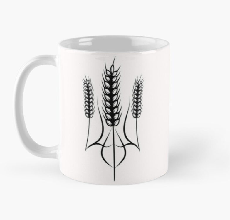 Чашка керамическая с принтом Герб Украины колосья 330 мл Белый (УКР211Ч) Чашка керамическая с принтом Герб Украины колосья 330 мл Белый (УКР211Ч)