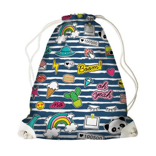 Рюкзак-мешок Presentville MINI Стикеры (DRM 17M006 WH) Рюкзак-мешок Presentville MINI Стикеры (DRM 17M006 WH)