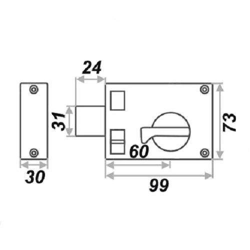 Замок дверной накладной Sofia 14-45 аналог Калуга КЭМЗ ЗН1А-СМ - фото 5