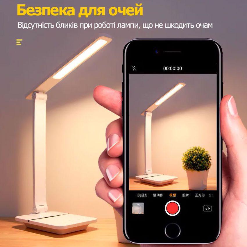 Светильник настольный со встроенной аккумуляторной батареей 3 режима свечения/настройка яркости/функция автоотключения 9W - фото 8