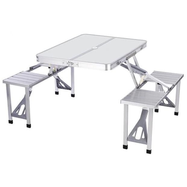 Стол раскладной для пикника Picnic Table 7115 + стульчики Серый (017331)