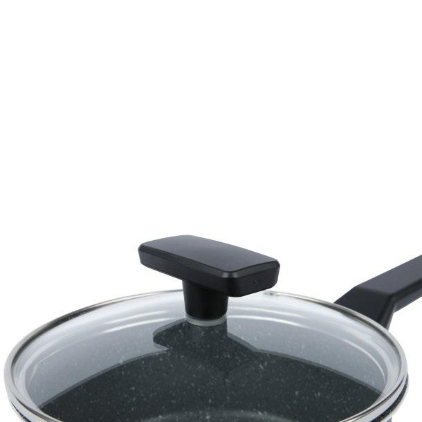 Ковшик с антипригарным покрытием Axentia Blackline стеклянная крышка алюминий PTFE d 16 см (135616) - фото 5 Ковшик с антипригарным покрытием Axentia Blackline стеклянная крышка алюминий PTFE d 16 см (135616) - фото 5