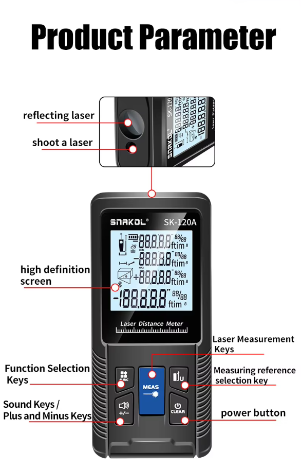 Лазерний далекомір SNAKOL 40 м (SK-40A) - фото 4 Лазерний далекомір SNAKOL 40 м (SK-40A) - фото 4