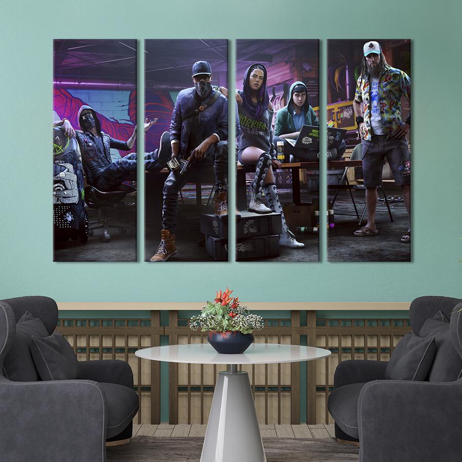 Картина на холсте Постер игры Watch Dogs 2 149x93 см (1434-41)