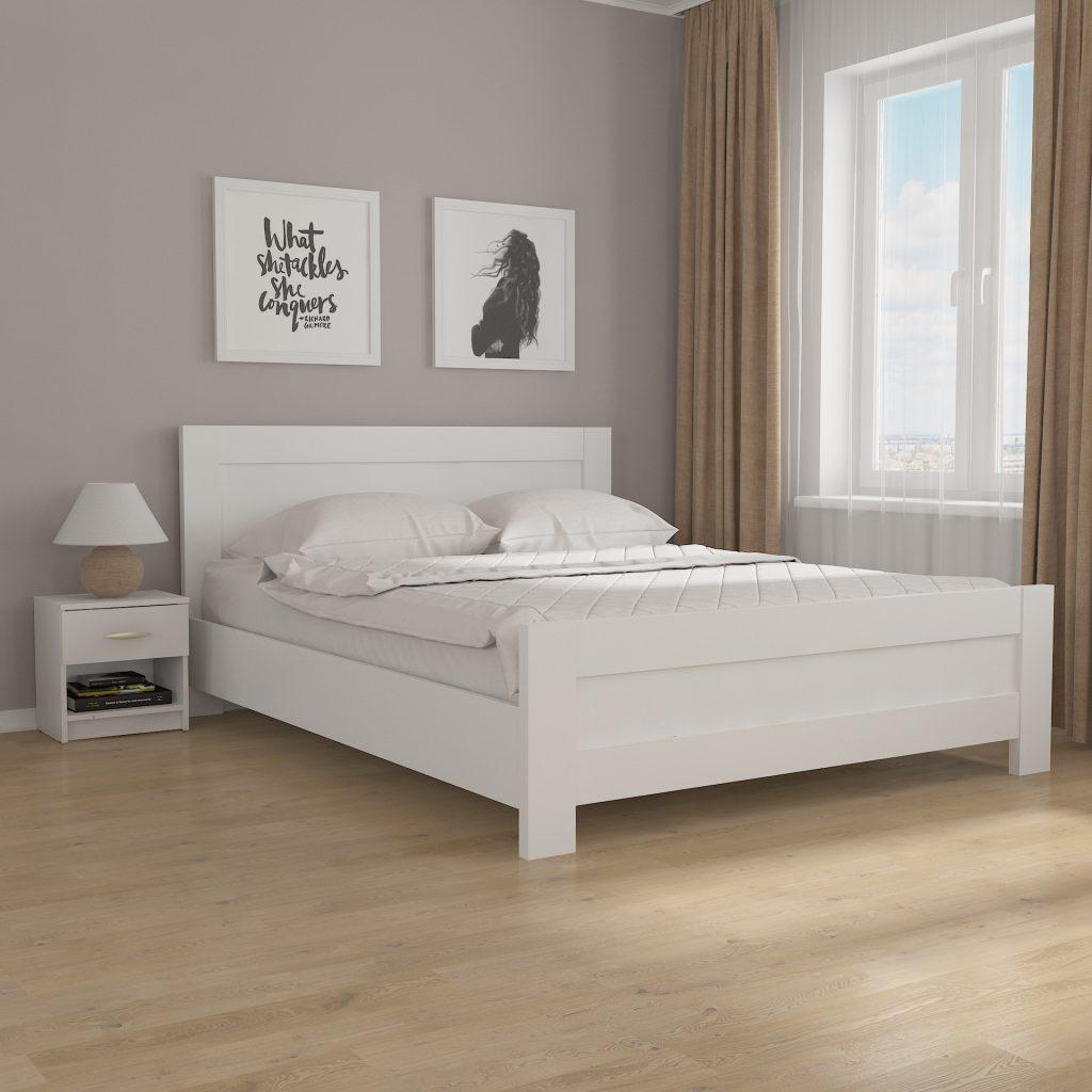 Кровать двуспальная id27-M19 1657x930x2076 мм Белый