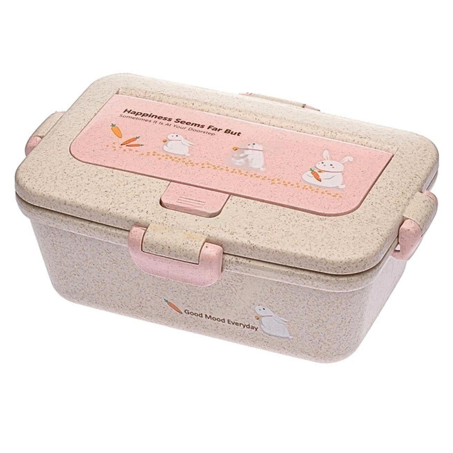 Ланч-бокс EcoSapiens Bunny из экоматериала 950 мл Розовый (2484)