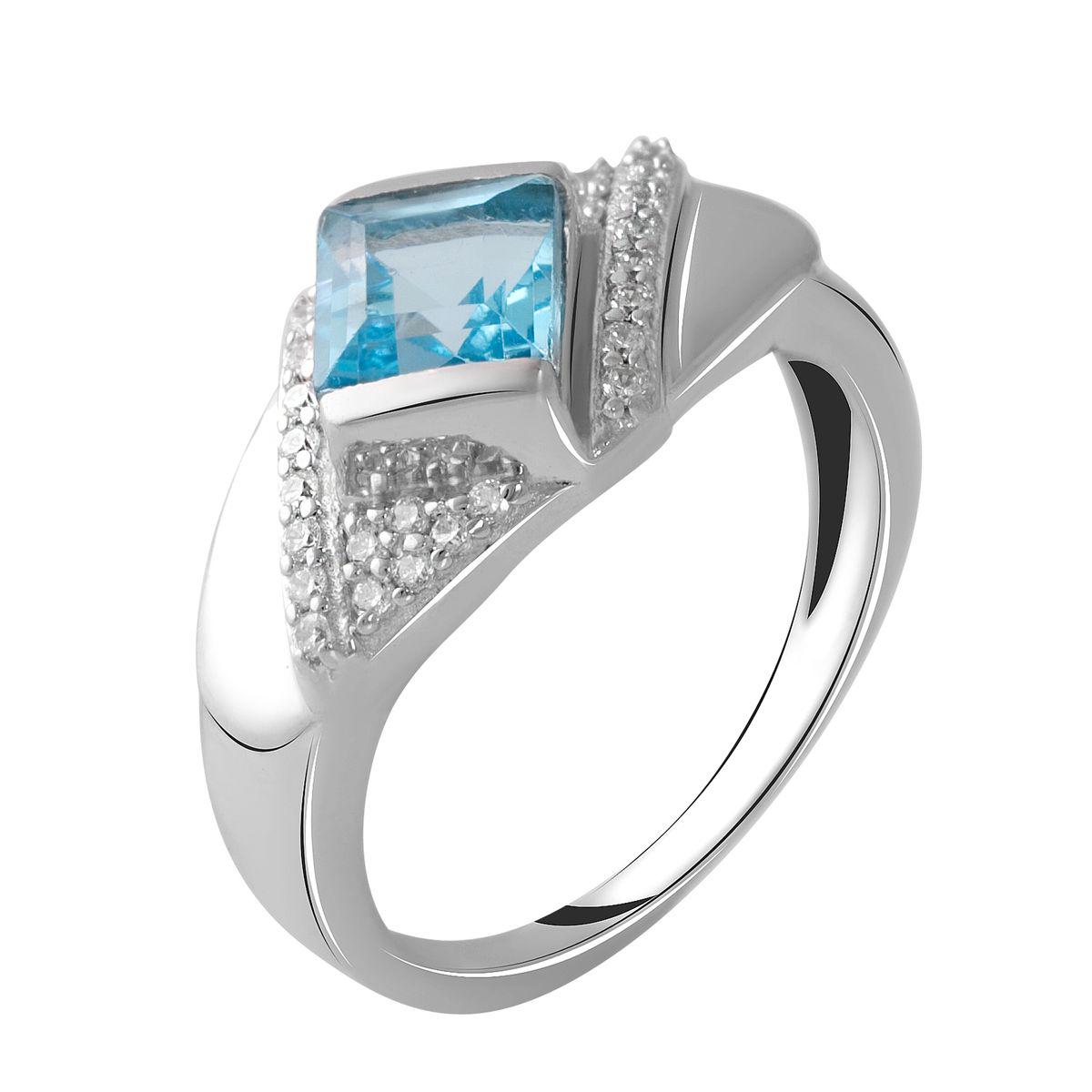 Кольцо серебряное с натуральным топазом 1,48 ct 4,3 г р. 18 (2049845)