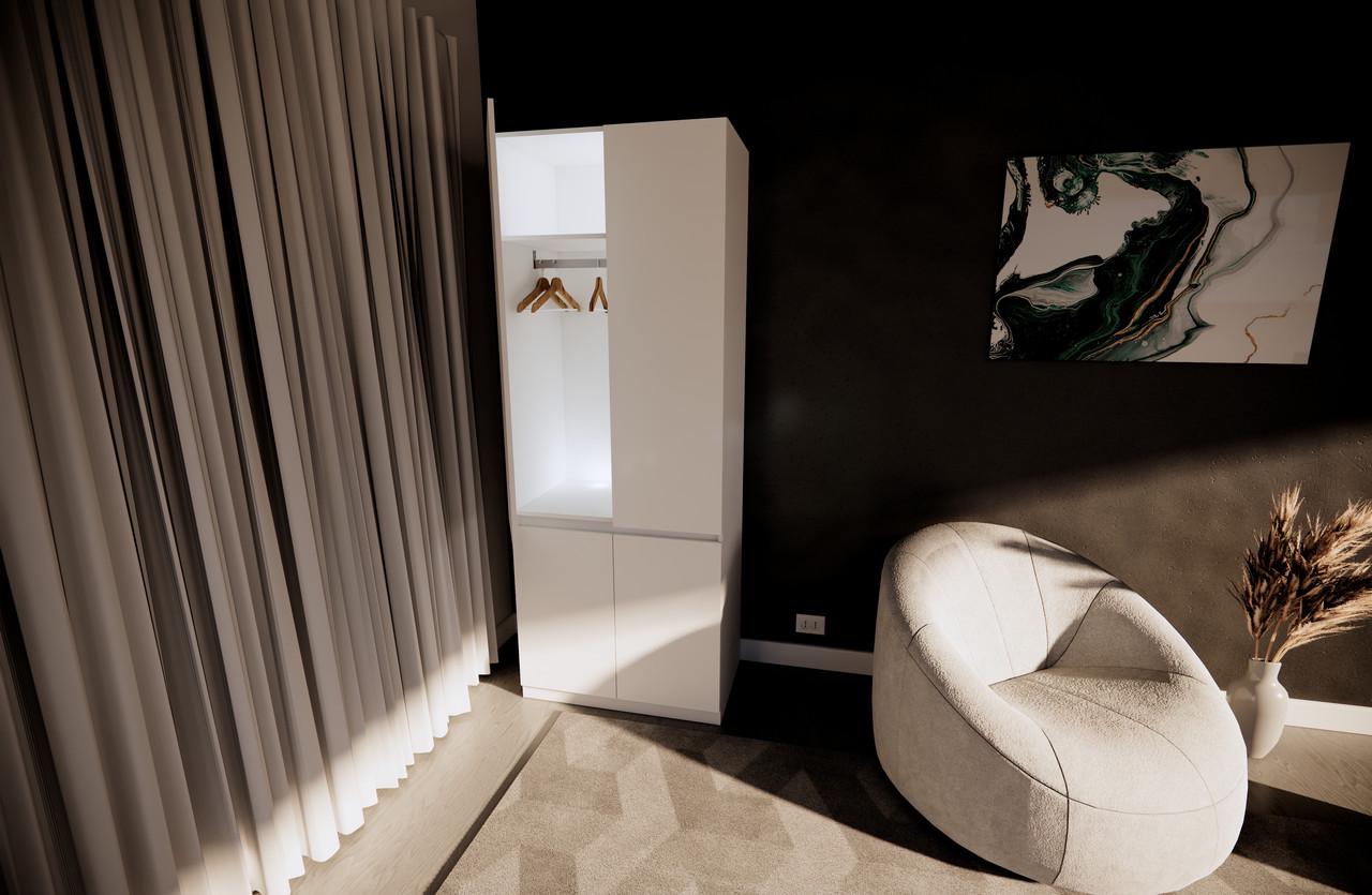 Шафа MEBEX на 2 полиці та тримачем для одягу 80х50х210 см Білий (VX2S800WH) - фото 2