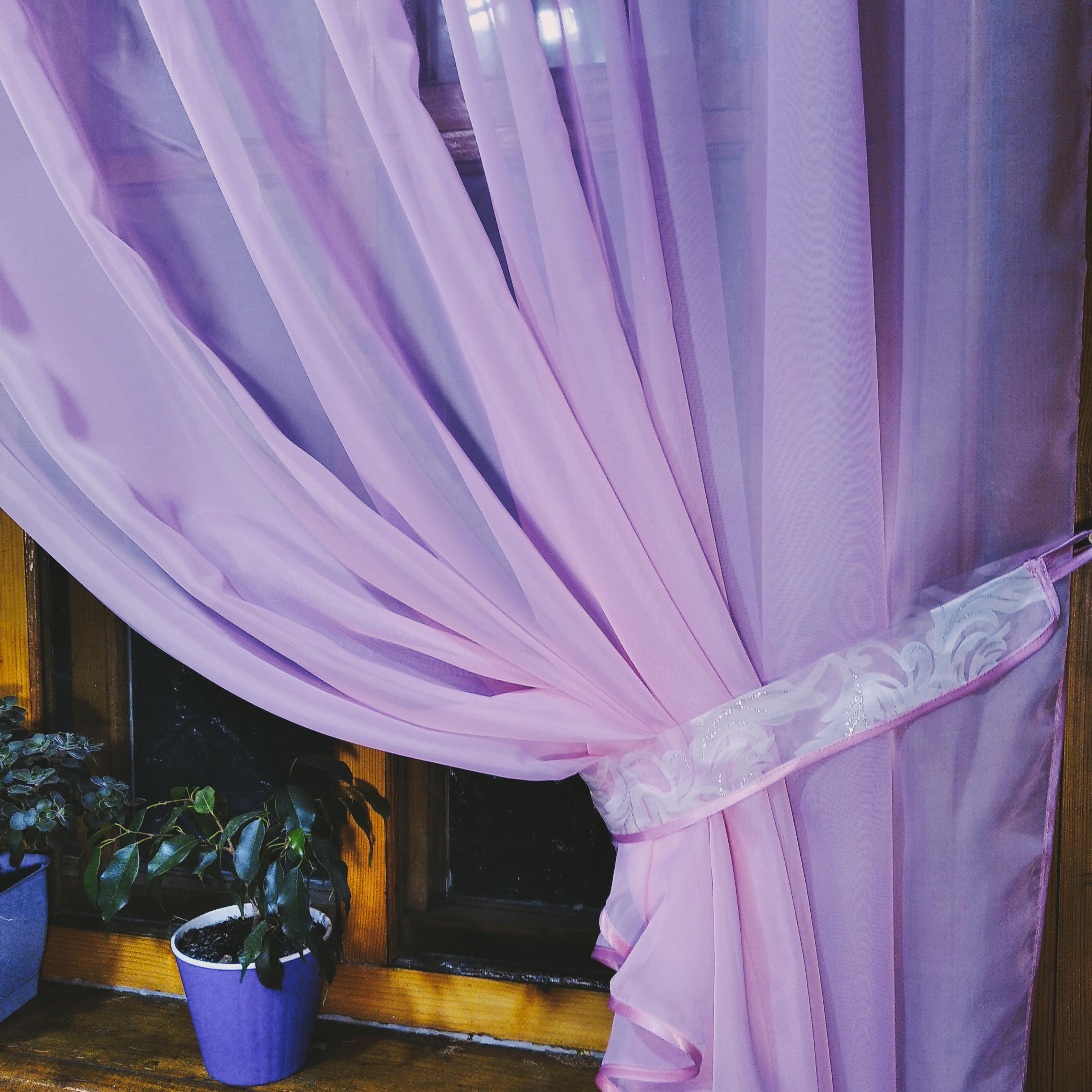 Тюль короткая Анжелика Веточка правая Сиреневый (19229563) - фото 6