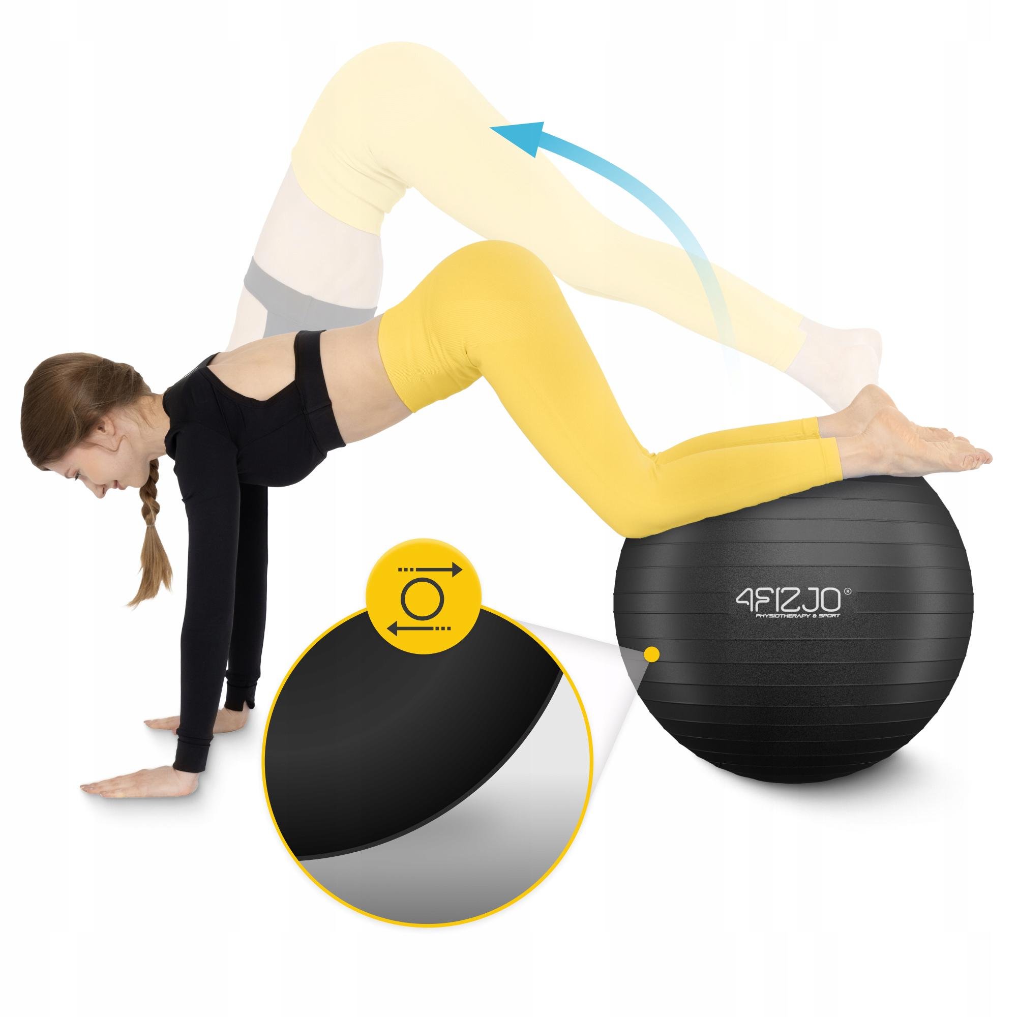 Мяч для фитнеса 4fizjo Anti-Burst 75 см Black (P-5907739316370) - фото 10