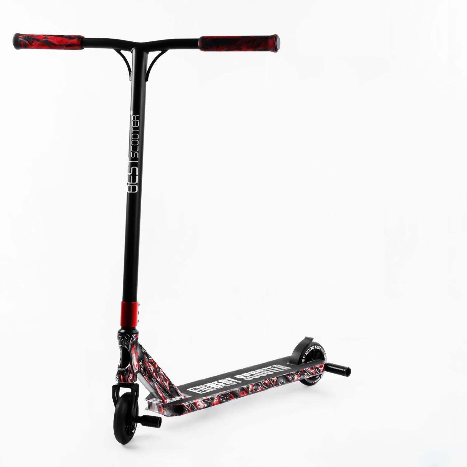 Самокат трюковый Best Scooter HIC-система пеги алюминиевый диск и дека принт Skull biker (105678)