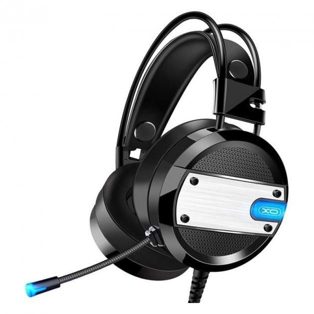 Навушники XO GE-02 ігрові з мікрофоном та LED підсвічуванням провідні Black/Blue (GE-02)