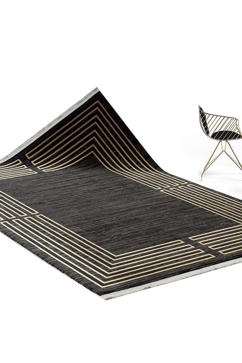 Килим акриловий Taboo Plus dg61c 160x230 см Black/Gold (94371623) - фото 3