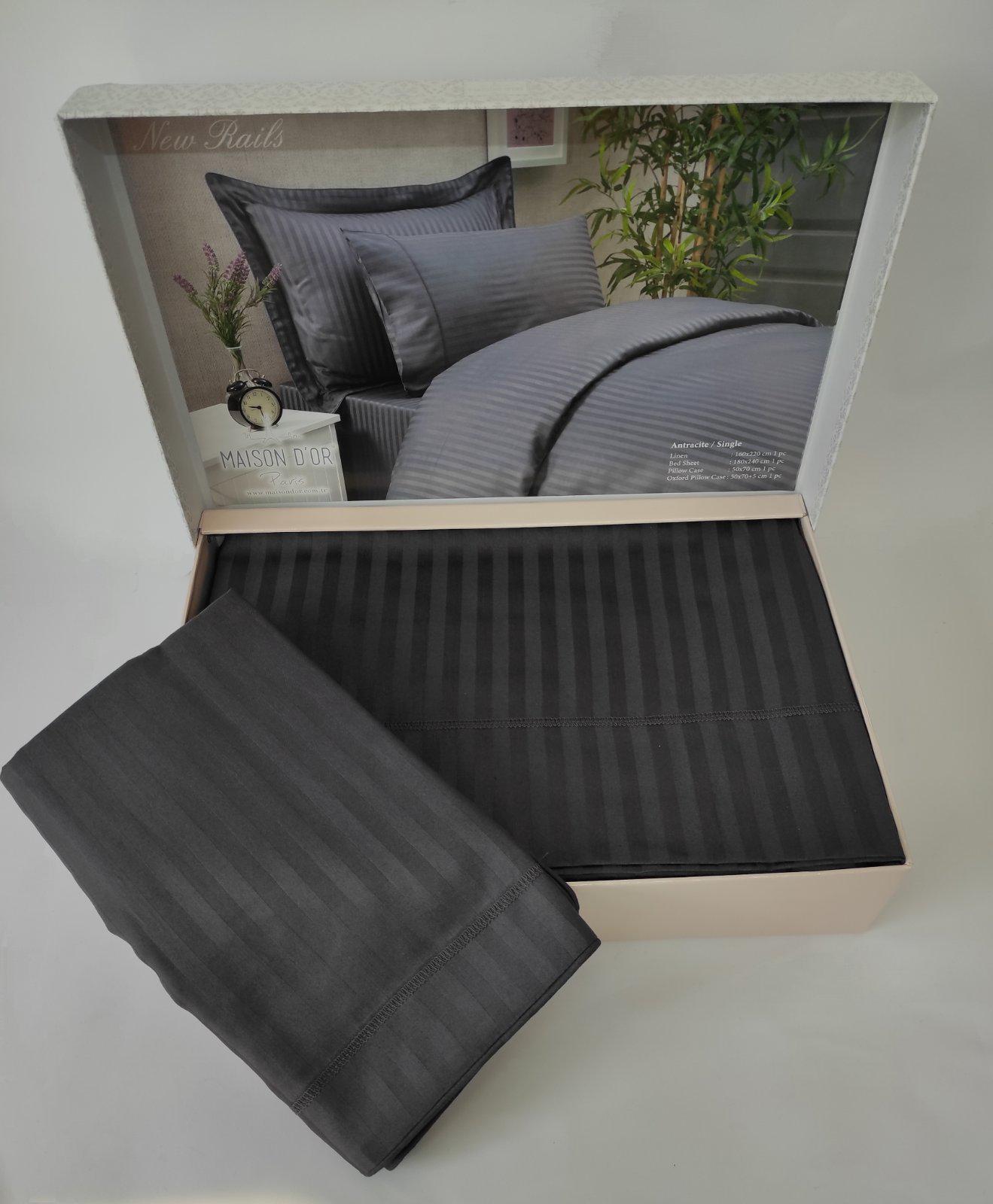 Комплект постельного белья Maison D'or 160х220 Rails Anthracite (CN6994)