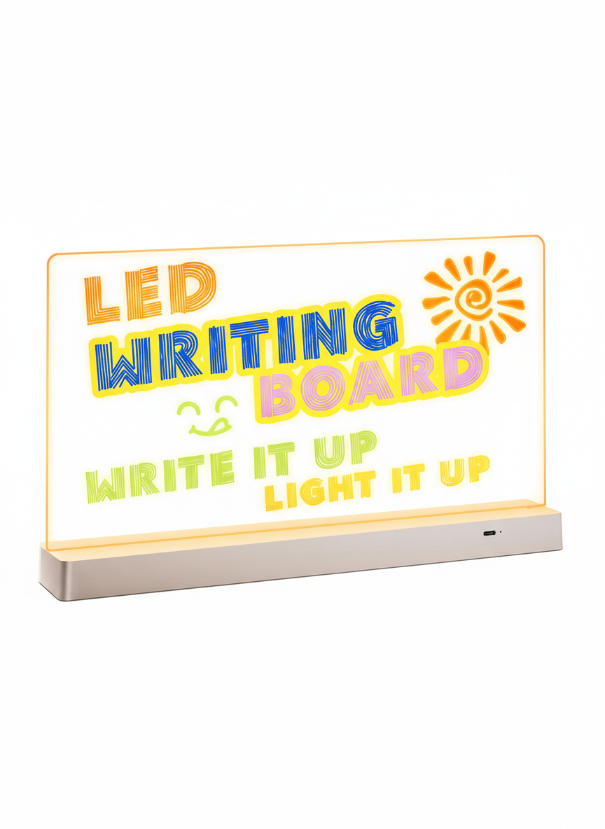 Доска для рисования MOWETOO светодиодная аккумуляторная с 7 неоновыми маркерами (9/882)