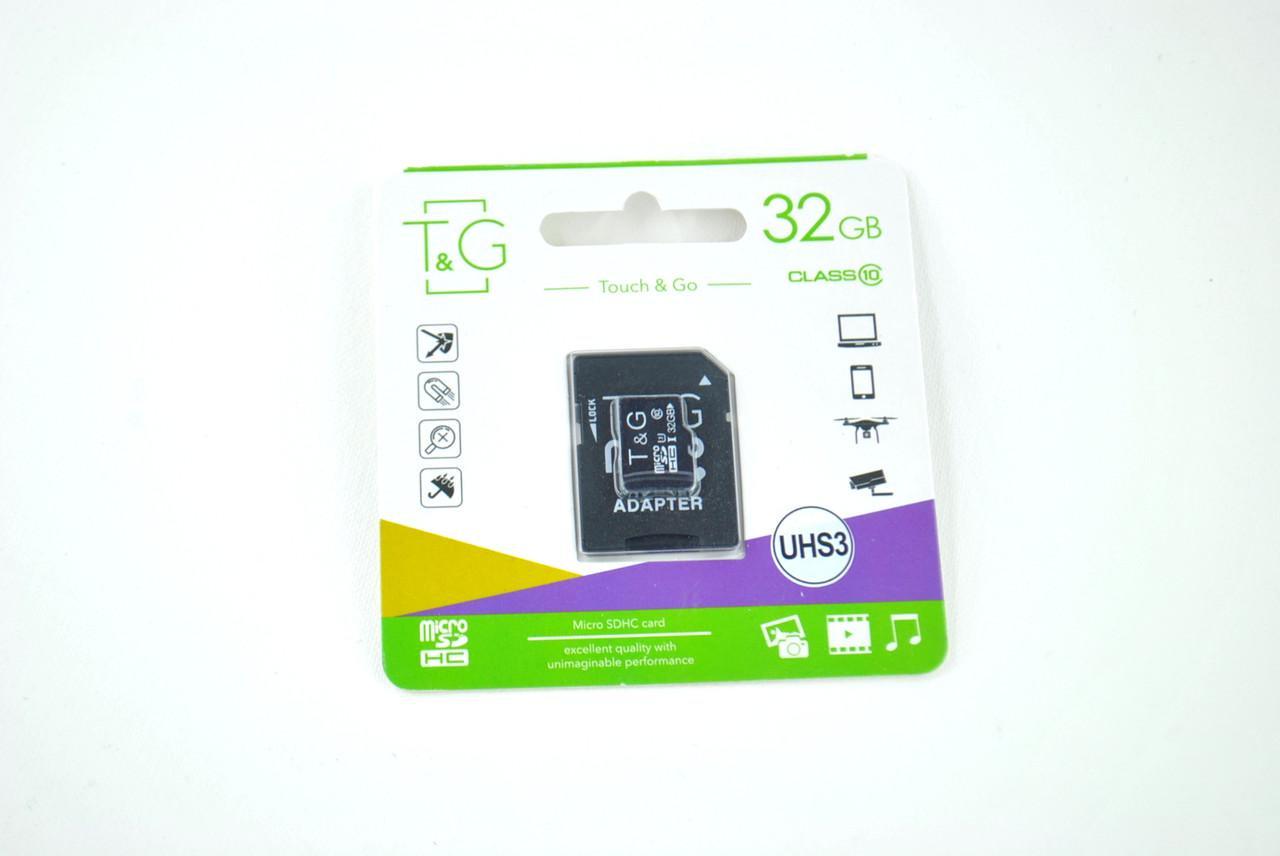 Карта пам'яті Micro SD T&G Class10 з адаптером 32 Gb (1391005788)