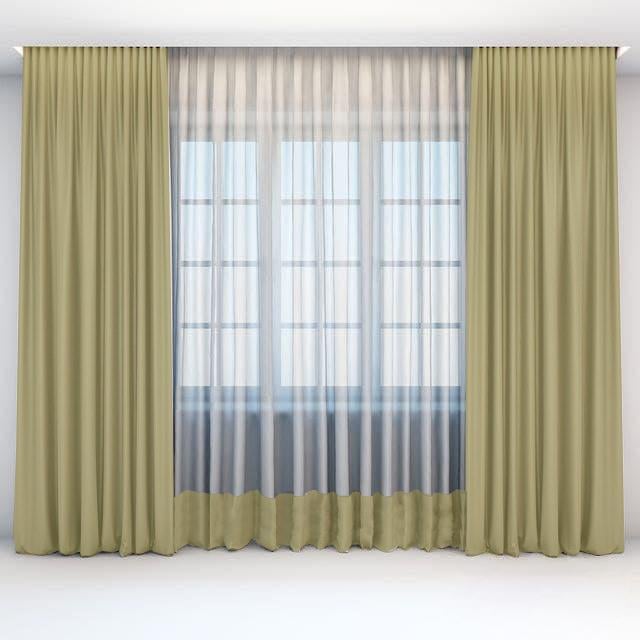 Комплект штор с тюллю Academy Gardin Модельный 250х280/500х280 см 3 шт. Бежево-коричневый