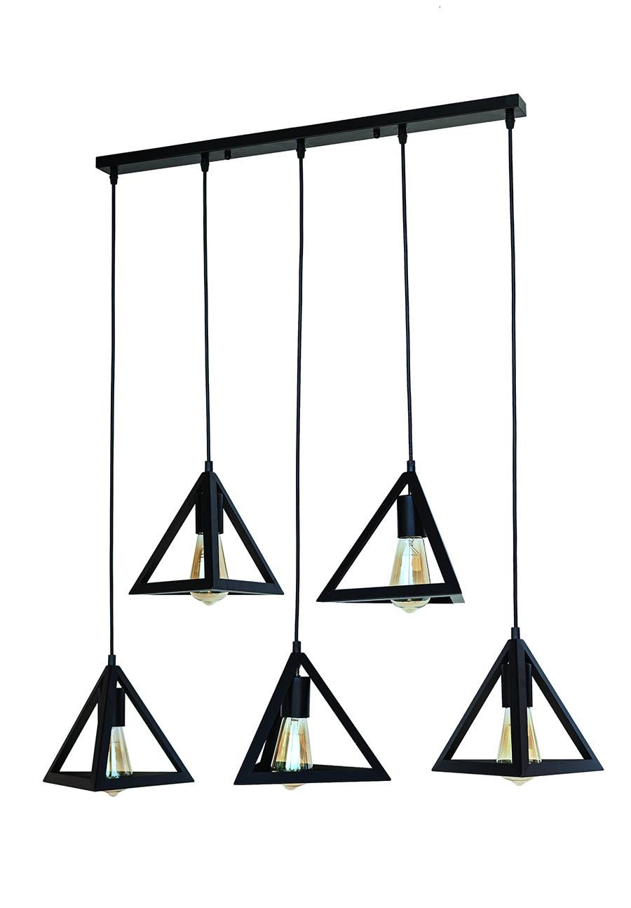 Подвесной светильник Levistella 756-PR220F-5 BK 700 с 5 плафонами в виде треугольников 220х220 мм (14-16-LVS03997)