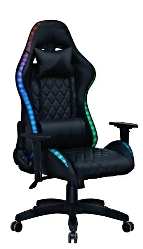 Крісло комп’ютерне з подушками для шиї і спини Чорний (PМG4001)