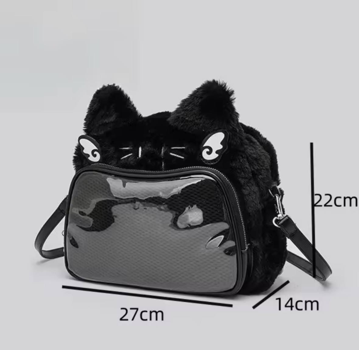 Сумка женская с ушками меховая с экраном для игрушек и картинок в стиле K POP Черный (2596353399) - фото 3 Сумка женская с ушками меховая с экраном для игрушек и картинок в стиле K POP Черный (2596353399) - фото 3