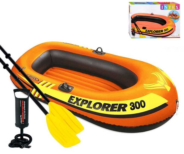 Човен надувний двомісний Intex Explorer 300 Set з веслами/насосом 211х117 см (58332) - фото 1 Човен надувний двомісний Intex Explorer 300 Set з веслами/насосом 211х117 см (58332) - фото 1