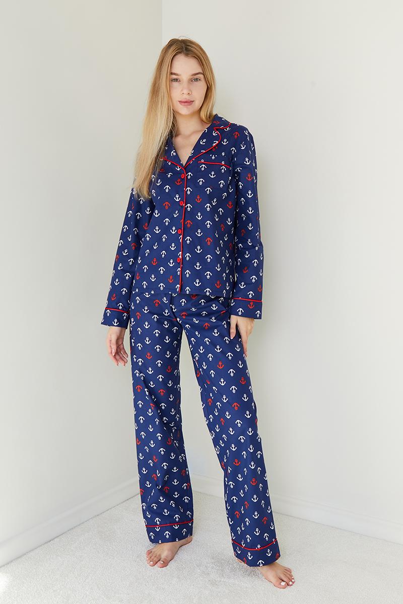Піжамний костюм бавовняний Forly з брюками L Maritime (HL0010-96-69_L)