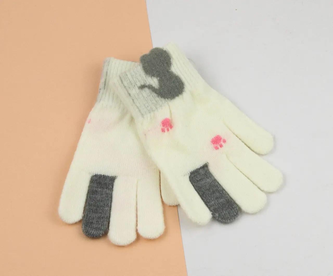 Детские перчатки трикотажные 6-10 лет Белый (24-8-004)