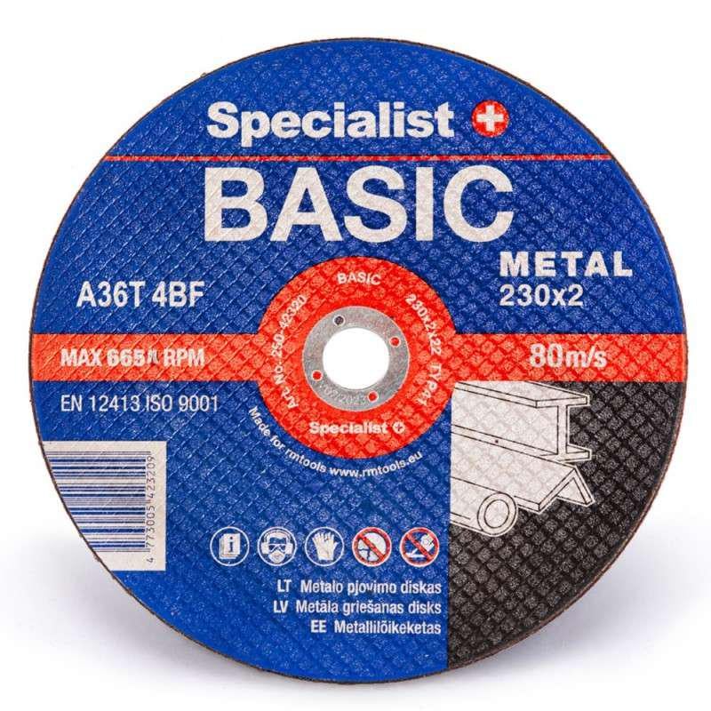 Диск абразивный отрезной по металлу Specialist+ Basic 230x2x22 мм (250-42320)