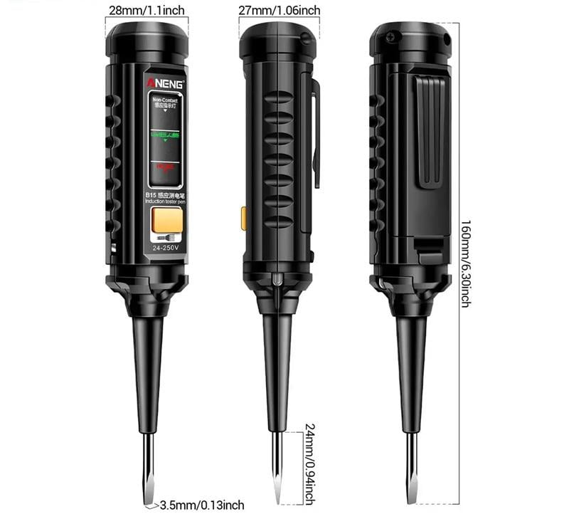 Отвертка-тестер напряжения цифровая индикаторная ANENG B15 2хААА 24-250V Black - фото 2 Отвертка-тестер напряжения цифровая индикаторная ANENG B15 2хААА 24-250V Black - фото 2