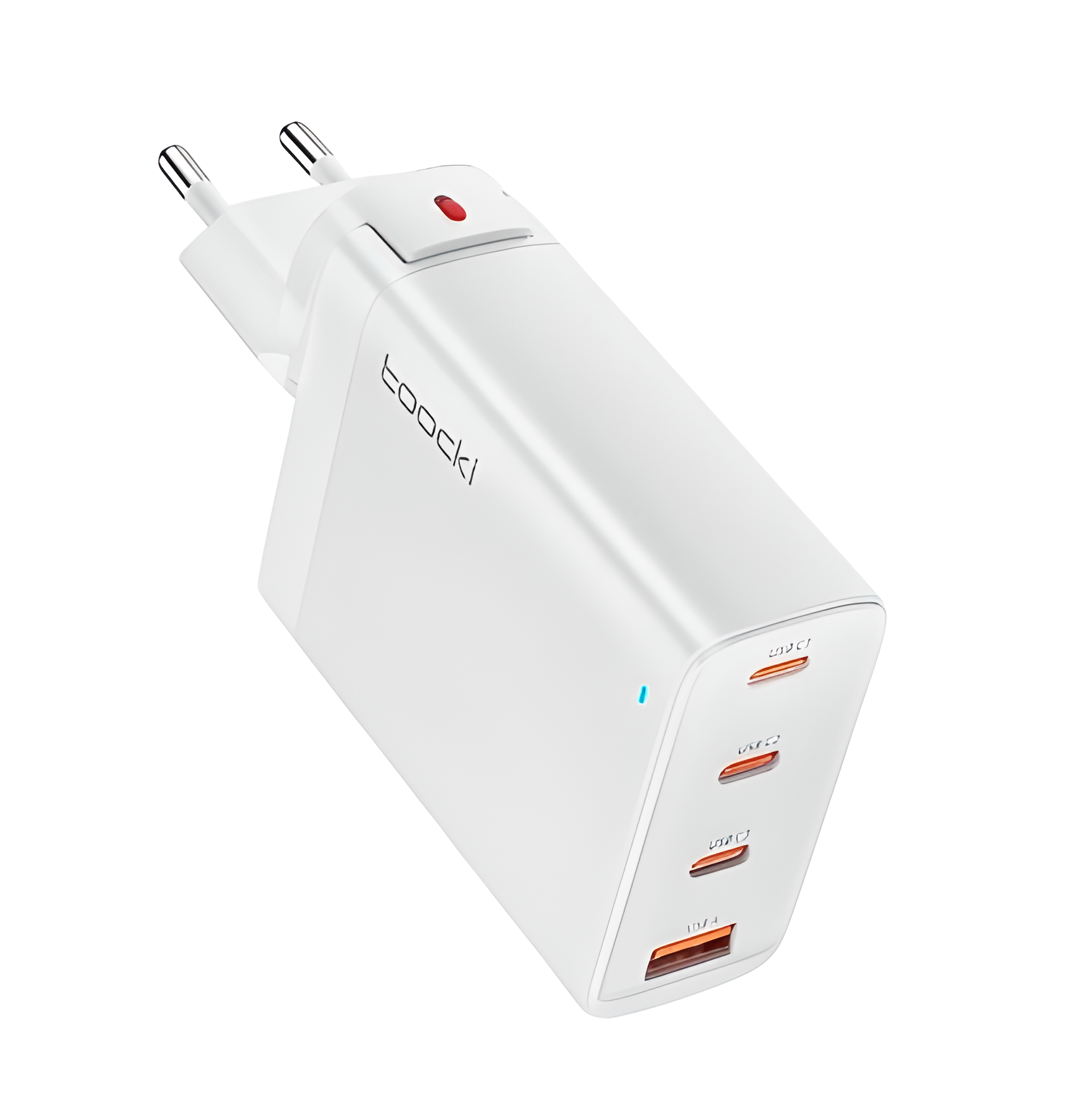 Зарядний пристрій Toocki GAN 100W 3 Type-C USB Білий (1801377751) - фото 1