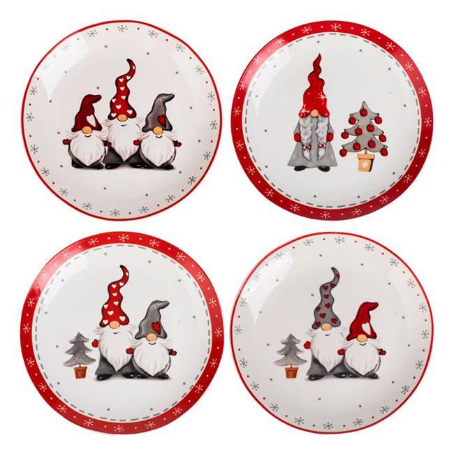 Набор рождественских тарелок для сервировки Гномы Ø 19 см 4 шт. (31105494)