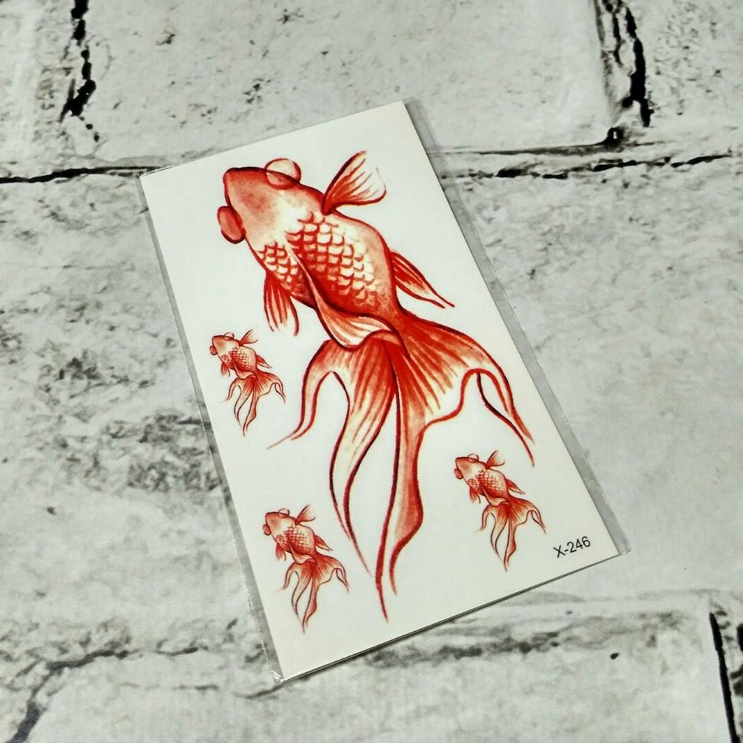 Тату временное Рыбка лист 6x10.5 см (X-246)