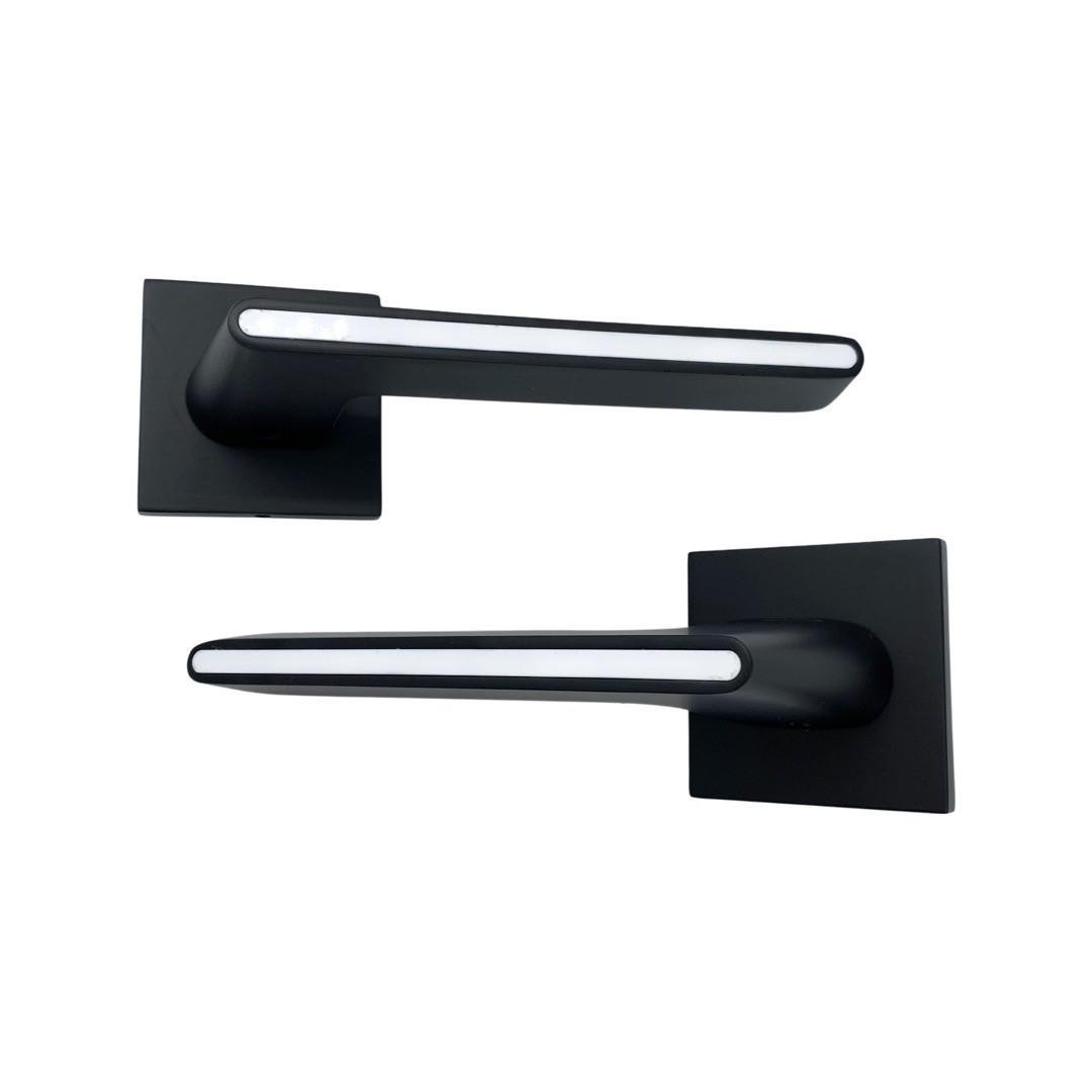 Дверные ручки на розетах Vortex ASL-55 под сердцевину Black/White