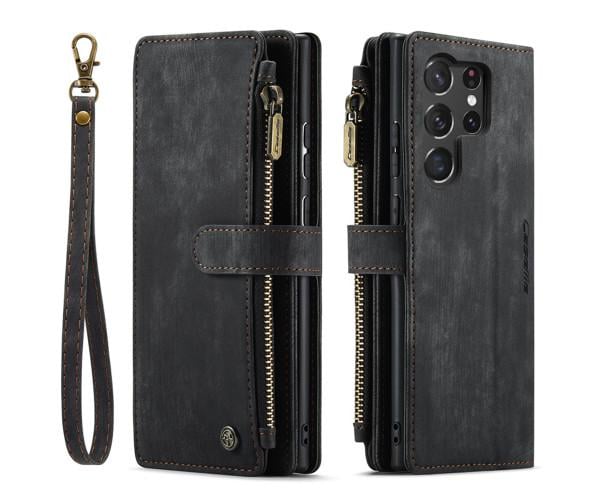 Чохол-гаманець CaseMe Retro Leather для Samsung Galaxy S23 Ultra Чорний