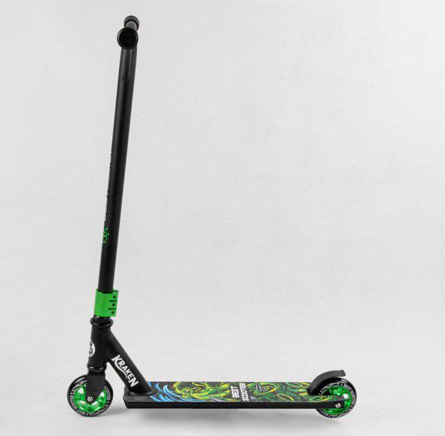 Самокат трюковой Best Scooter S-20905 алюминиевый диск и дека Зеленый /Черный (39002706)
