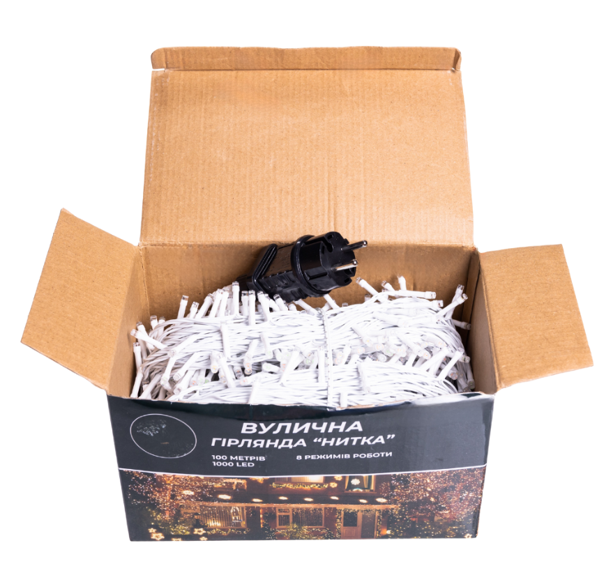 Гірлянда нитка вулична 1000 LED 100 м від мережі біла нитка Різнокольоровий - фото 7 Гірлянда нитка вулична 1000 LED 100 м від мережі біла нитка Різнокольоровий - фото 7