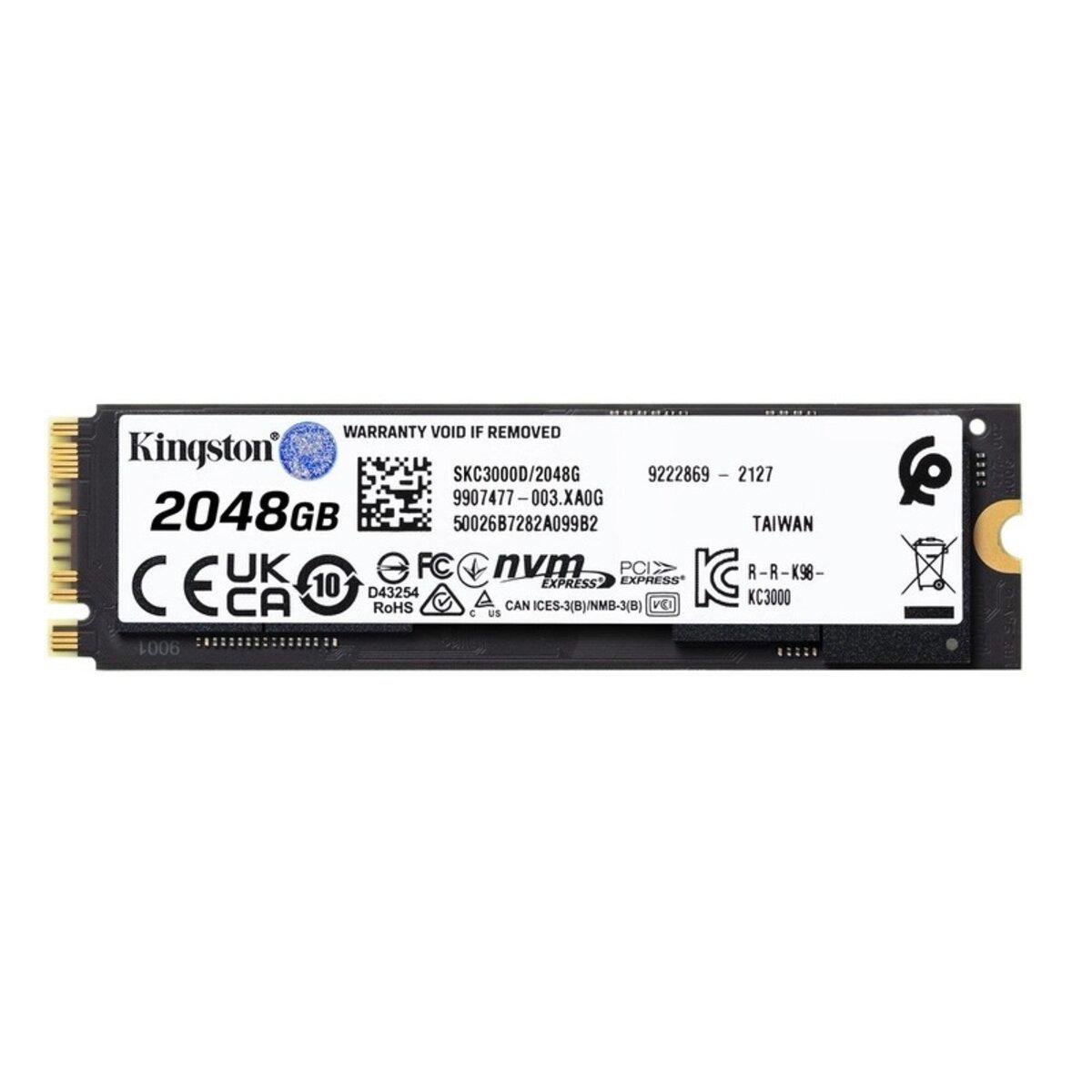 SSD-диск Kingston KC3000 M.2 2048 GB NVMe 2280 PCIe 4.0 x4 3D NAND TLC (SKC3000D/2048G)