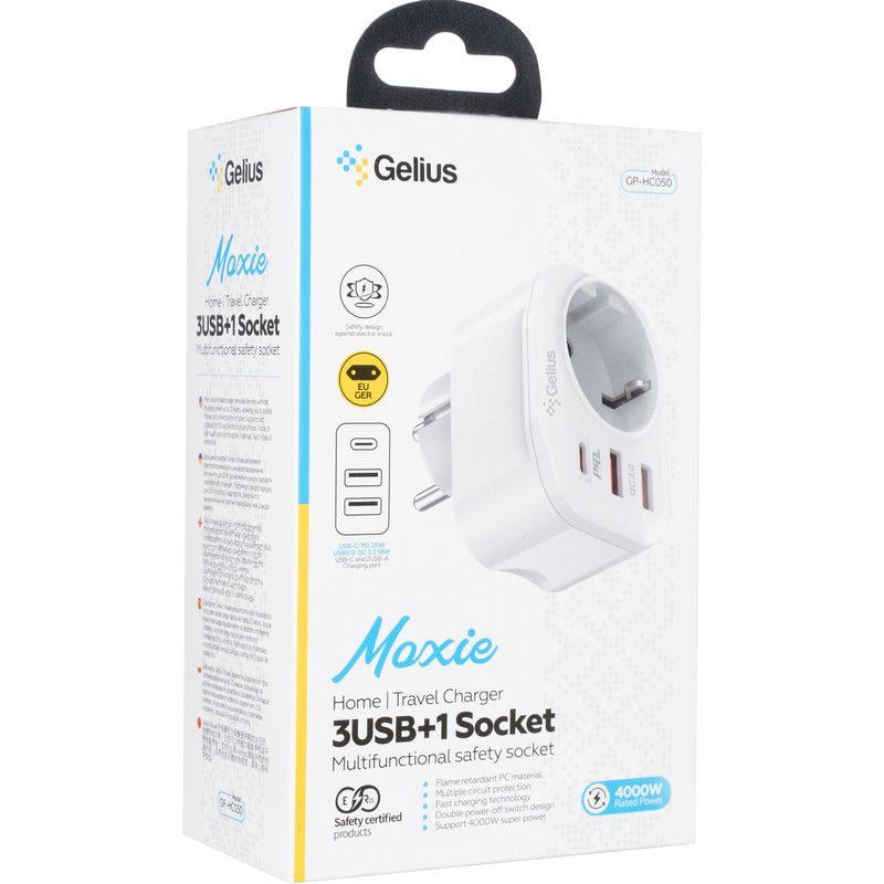 Зарядное устройство сетевое Gelius Moxie GP-HC050 2USB QC3,0 Type-C PD20W White (90472) - фото 6 Зарядное устройство сетевое Gelius Moxie GP-HC050 2USB QC3,0 Type-C PD20W White (90472) - фото 6