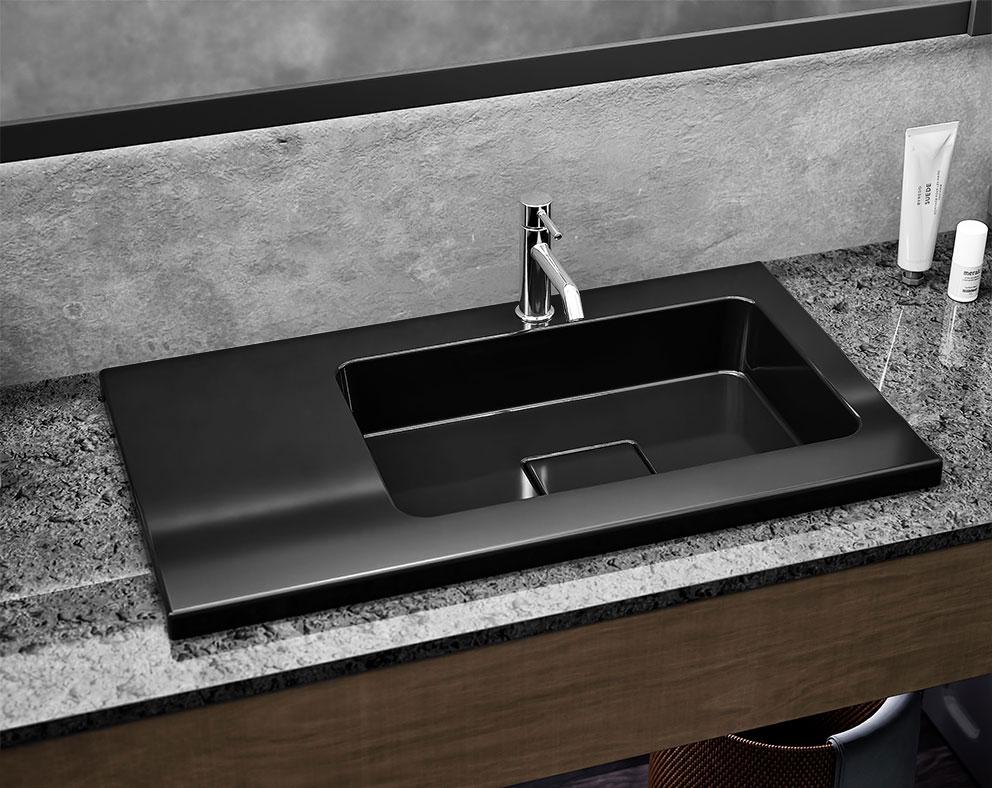 Умывальник накладной Luxor Royal Low 80 L Black (698)