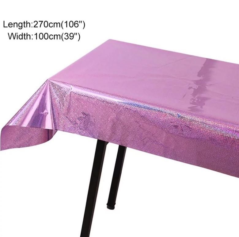 Скатерть клеенка из фольги с голограммой 270x100 см Розовый (18256/4) - фото 2 Скатерть клеенка из фольги с голограммой 270x100 см Розовый (18256/4) - фото 2