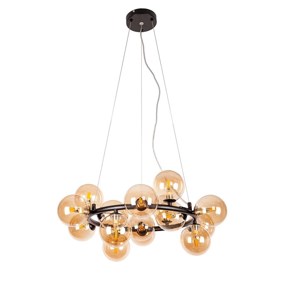 Люстра подвесная на 15 плафонов 7841019-15 BK/BR Черный/Коричневый