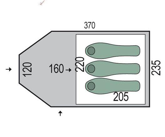 Палатка 3-местная Pinguin Campus 3 Зеленый (PNG 125.3) - фото 3