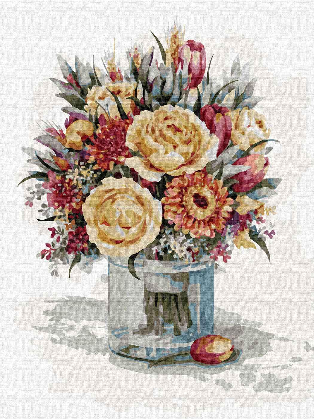 Картина по номерам Идейка Букет желтых роз 30x40 см (KHO2977)