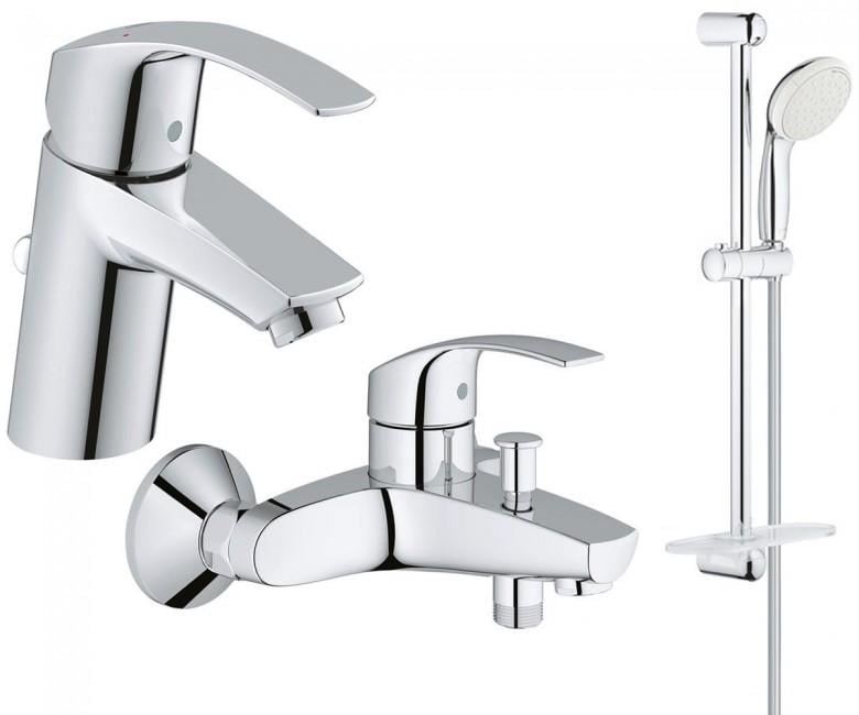 Набор смесителей Grohe Eurosmart 3в1 для ванны и душа (123246) - фото 1