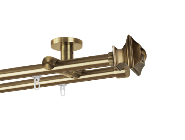 Карниз MStyle Верди металлический двухрядный труба профильная 19 мм потолочный 160 см Антик (K010576)