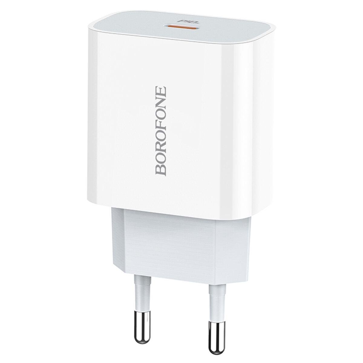 Зарядное устройство Borofone BA38A Plus Speedy PD20W 1xType-C 3A White (BA38AW)