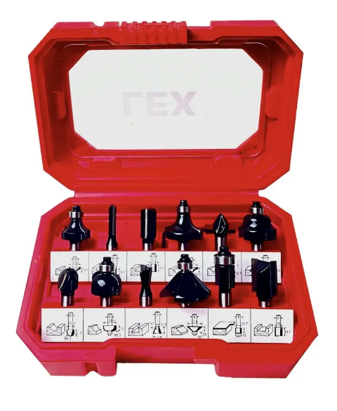 【Grrrrrr】F.C.R.B セット売り ᐉ Набор фрез по дереву LEX LXRBS12PC 12 шт. • Купить в Киеве