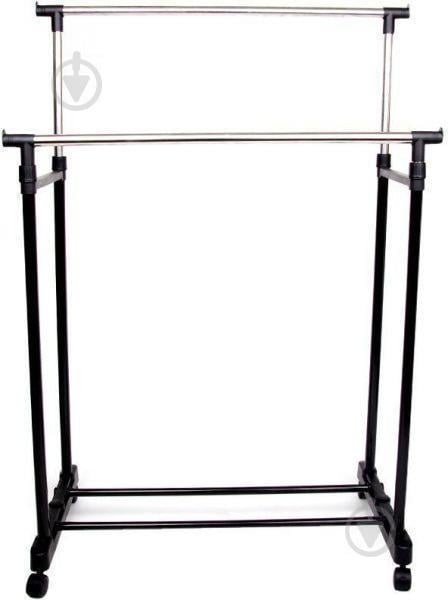 Телескопическая напольная вешалка-стойка для одежды Double-Pole Черный (258535)