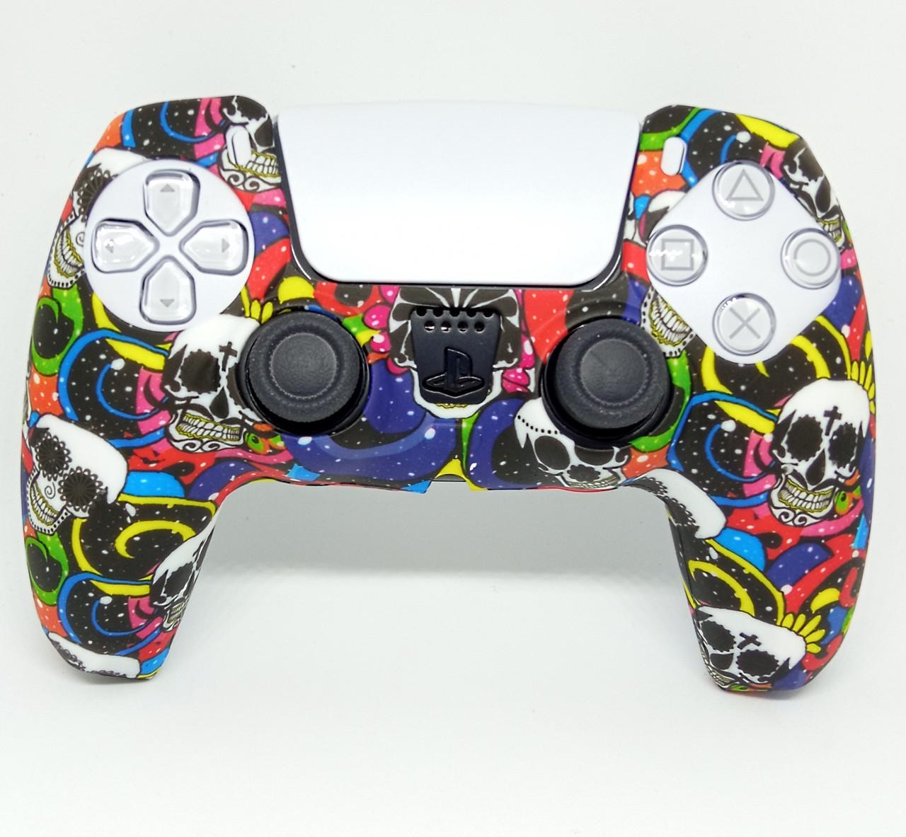 Силиконовый чехол T-Q 1 для геймпада dualsense PS5 Черепа Силиконовый чехол T-Q 1 для геймпада dualsense PS5 Черепа